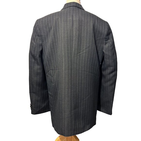 Boys Black Perry Ellis Pinstripe Suit – Size 16 Regular – Excellent Condition - Picture 2 of 7